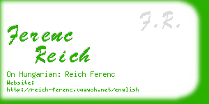 ferenc reich business card